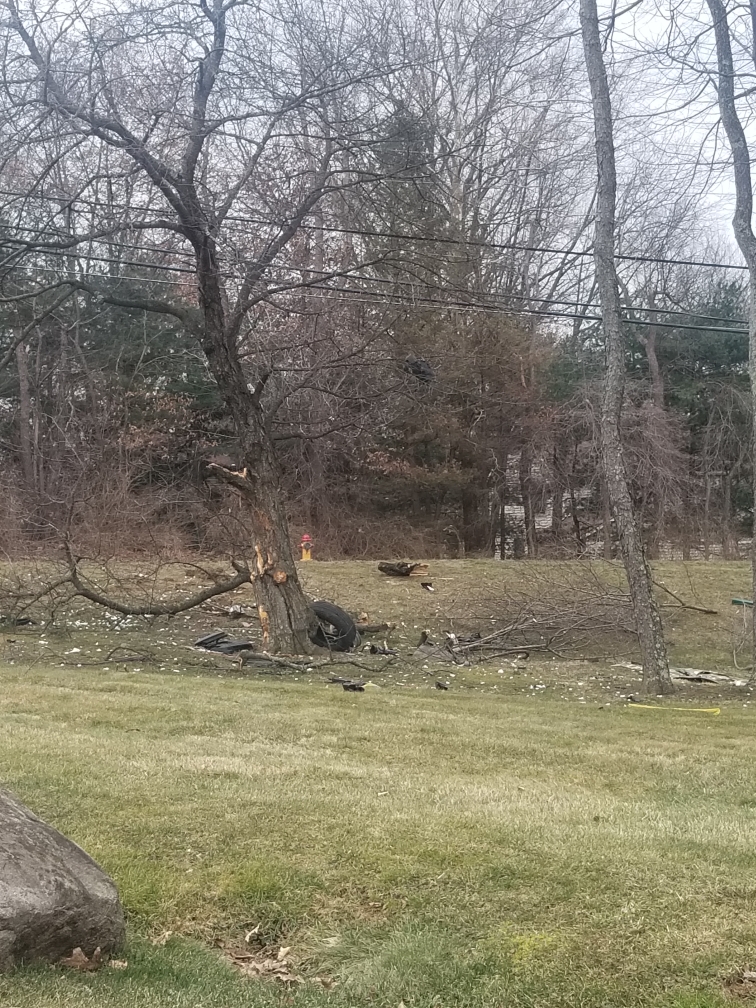 The crash site where I went off the road in the Jeep